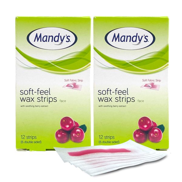 2 x Mandy's 6 Double-Sided Soft Feel Face Wax Strips