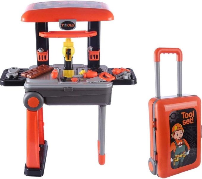 Deluxe Tool Play Set, Pretend Play Luggage Tool Kit for Kids with Suitcase