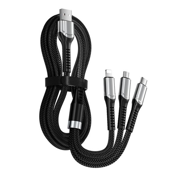 3-in-1 Fast Charging Cable Compatible with iPhone and Samsung