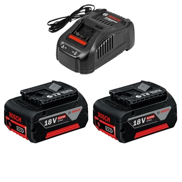 Bosch - Starter Kit / 2 x 18 V 6.0Ah Batteries and 1 x Charger