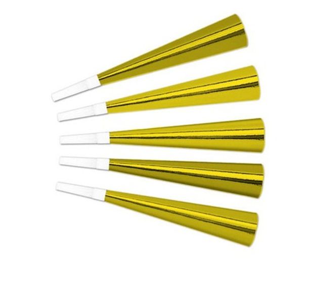 Plastic Cheerleading Props Party Paper Foil Horns Whistles Blowouts 6 Piece