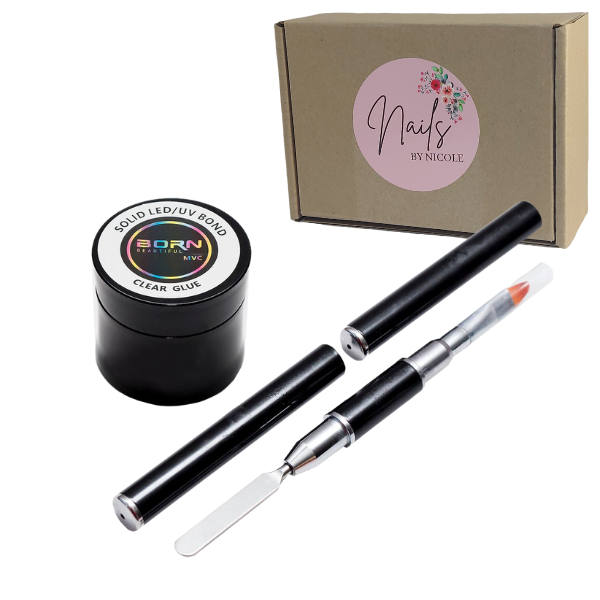 UV/LED Bond Clear Glue &amp; Polygel Brush Set - Nails by Nicole