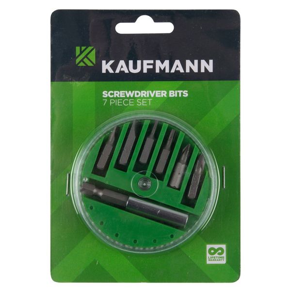Kaufmann - Screwdriver Bit Set - DIY - 7 Piece - Bulk Pack of 10