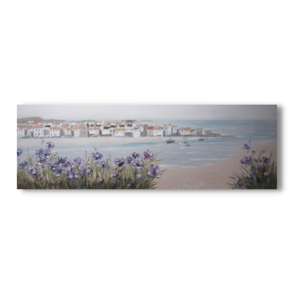 Canvas - Ocean Scene - Coastal Town 1500x500mm