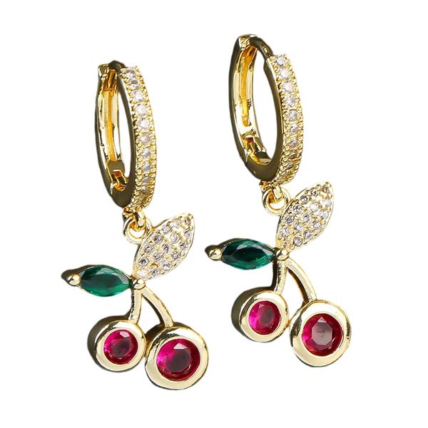 (1 Pair) Fruit Cherry Earrings-H image