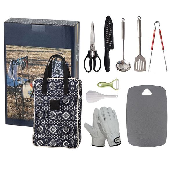 10 Pieces Camping Cookware Set Picnic Tools with Storage Bag for Outdoor
