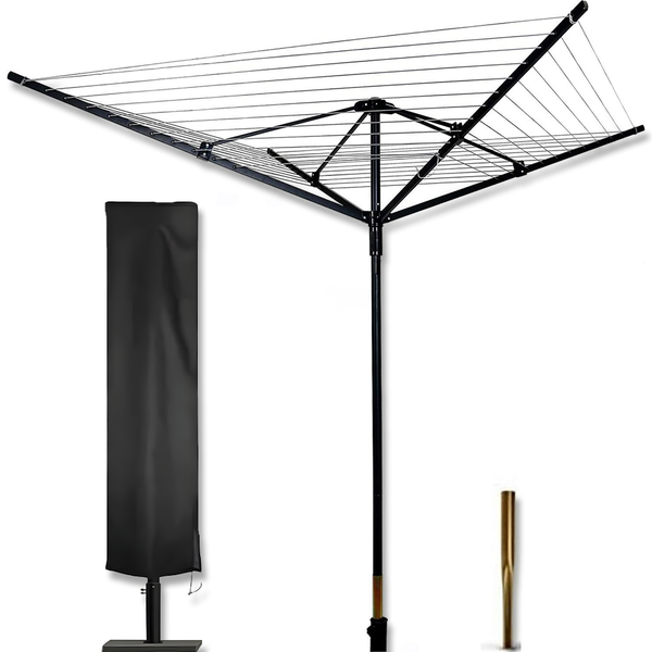 Topika Umbrella Clothesline Outdoor Drying Rack with Cover, 50m Line