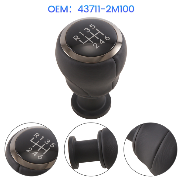 Car 6-Speed Mt Gear Shift Knob for Genesis Coupe Compatible with Hyundai