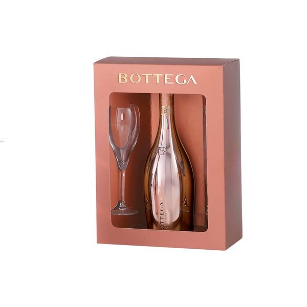 Bottega Rose Gold Moscato 750 ml + Glass Gift Pac