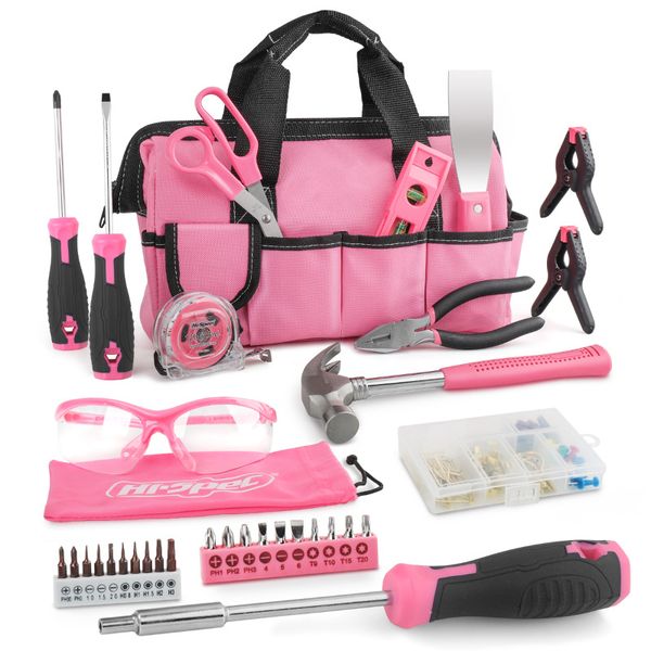 130-Piece Pink Household DIY Tool Kit