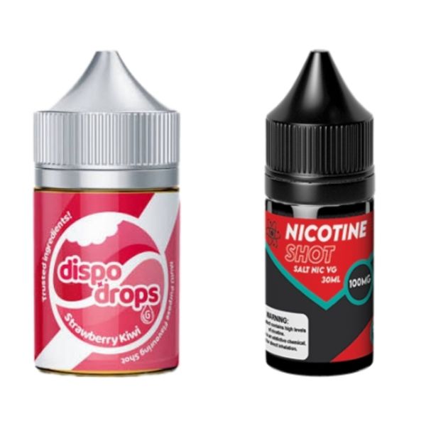 Dispo Drops 60ml Salt/MTL Combo 50MG - Strawberry Kiwi