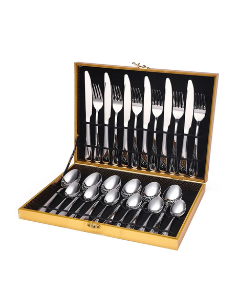 24pcs Silver Kitchen Utensil Set