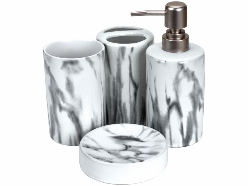Marbled Bathroom Set 4 Piece