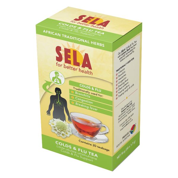 SELA Colds &amp; Flu Tea Natural Herbs with Rooibos &amp; Lemon Bush
