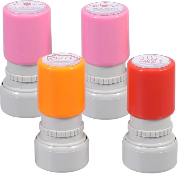 Colorful Plastic Educational Ink Stamps with Comfortable Grip