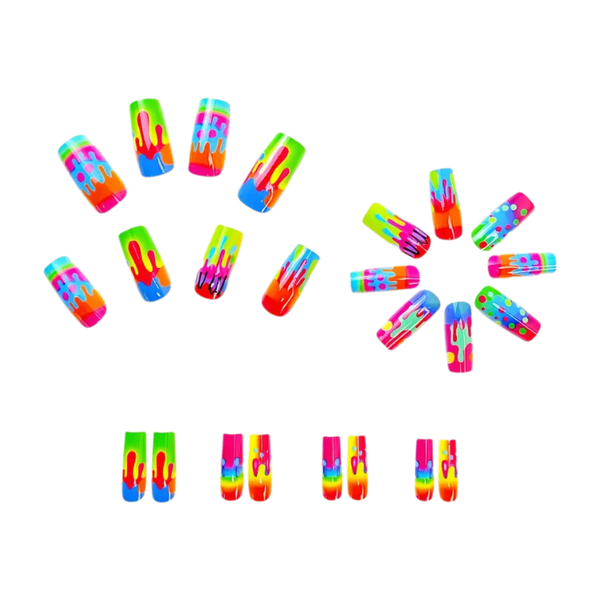 24 Piece Mixed Colour Ballet Coffin Press-On Nail Set