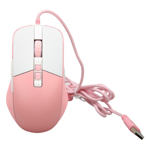 Wired Mouse Gaming RGB Streamlined Pink