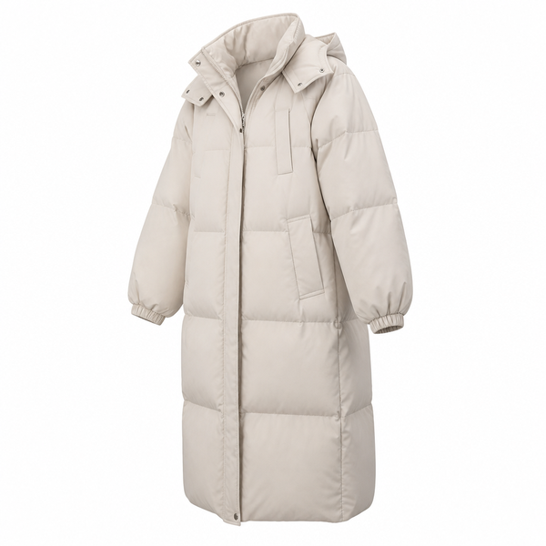 Long Puffer Coat for Winter White or Black Sizes S-xl