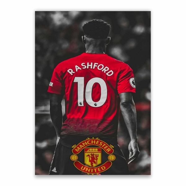 Rashford 10 And Man United Badge Poster - A1