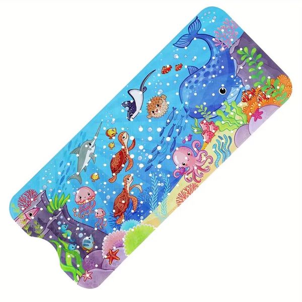 Baby Bath Mat for Tub Non Slip Kids, 40 x 16 Inch Extra Long Bathtub Mat