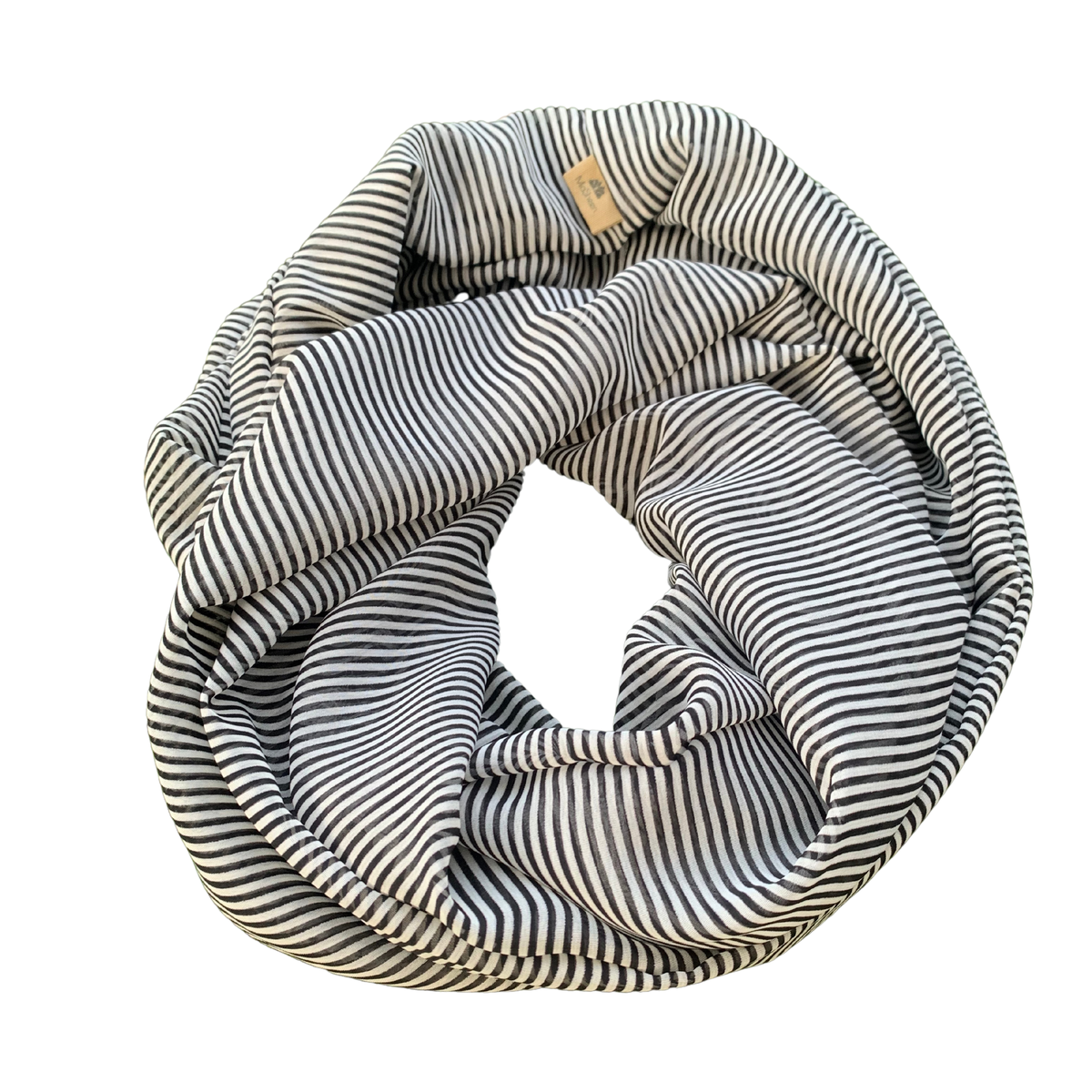 Hand Made Women Black and White Stripe Chiffon Infinity Scarf | Shop ...