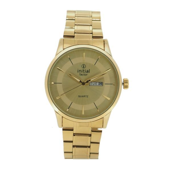 Initial Gents Metal Strap Watch With Date and Date WK367-2