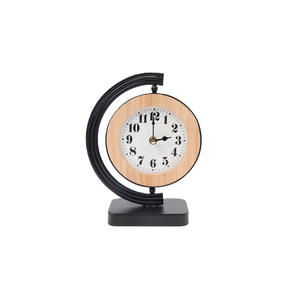 Kitro Metal And Wood Desk Clock, 25cm