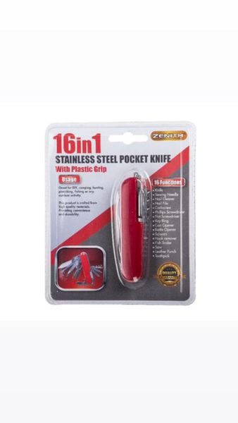 16 In 1 Red Pocket Knife