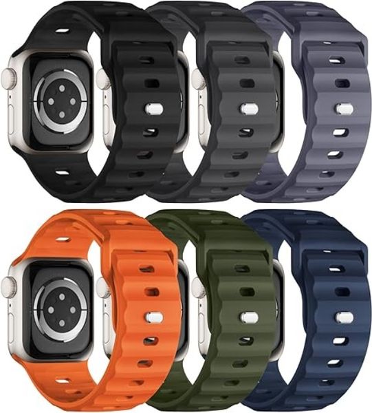 Sport Bands 6PCS Compatible with Apple Watch Ultra 3/2 Band 49/46/ 45/44 42