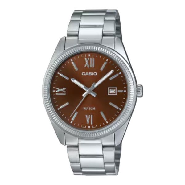 Casio Mens Brown Analogue Metal Strap Watch-Mtp-1302dd-5avdf