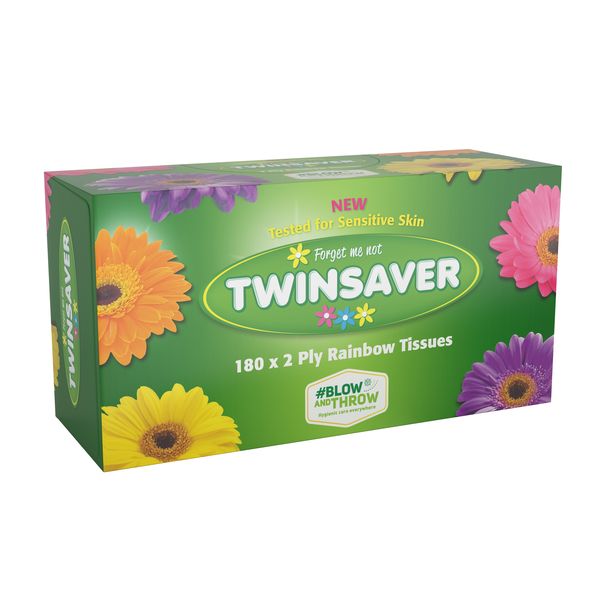 Twinsaver Facial Tissues Rainbow - 180s