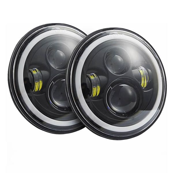 2 Pieces 75W 7 Inch LED Headlight For Jeep and Wrangler Off-Road Work Light