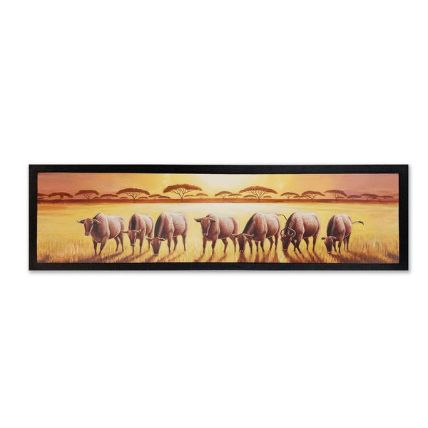 Row Of Painted Bulls Bar Mat