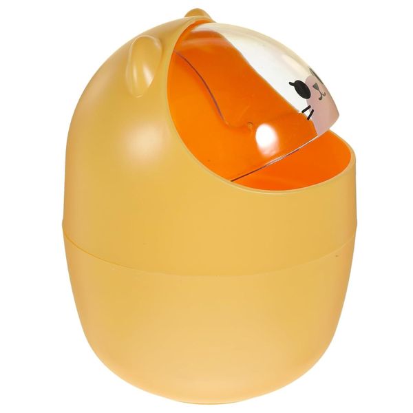 Cute Cartoon Mini Desktop Trash Can With Lid For Dorm, Office And Tabletop
