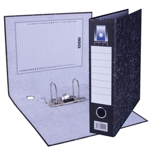 SourceDirect - Black A4 Mottled Lever Arch File with Plastic Comp - 5 Pack