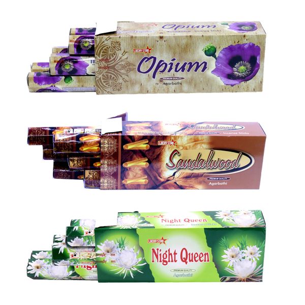 Incense Sticks - 3 Assorted Fragranced 9" Premium Agarbatti - 360 Sticks