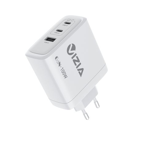 Vizia 100W USB-C GaN Laptop Charger for Mac, HP, Dell with 2 Meter Cable Image