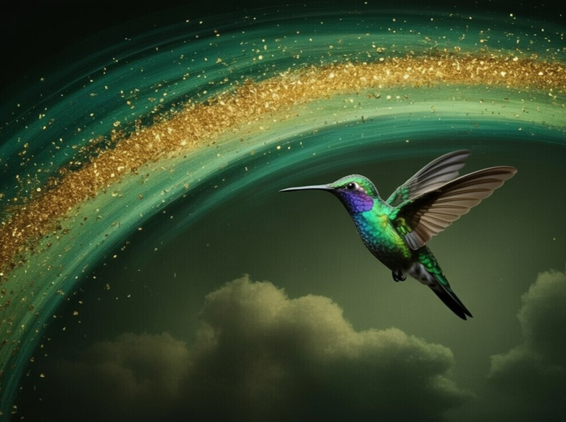 Modern Canvas Wall Art Home Decor - Glittery Humming Bird