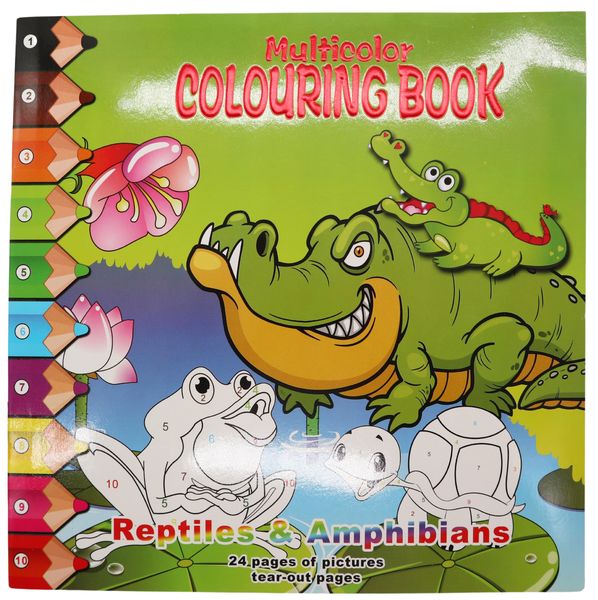24 Page Reptiles and Amphibians Multi Colouring Book