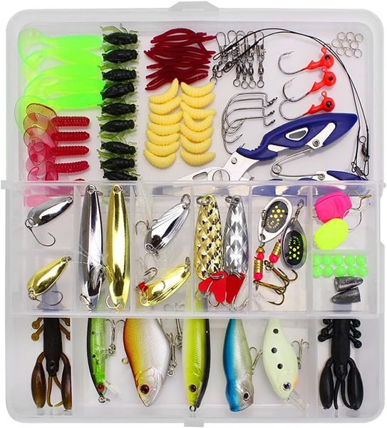 127-Pieces Fishing Lure Set Multiple Fishing Tackle Boxes Swing-Arm Lures