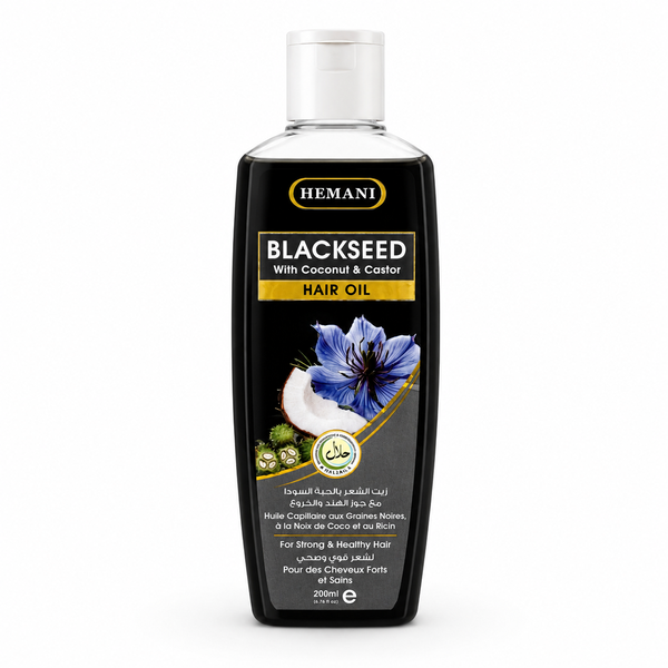 Hemani Blackseed Hair Oil With Coconut &amp; Castor Oil 200ml Care Blend
