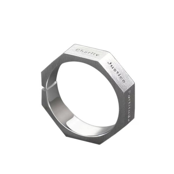 Heptagonal Ring Innovation Seven Virtues Retro Open Index Finger Ring