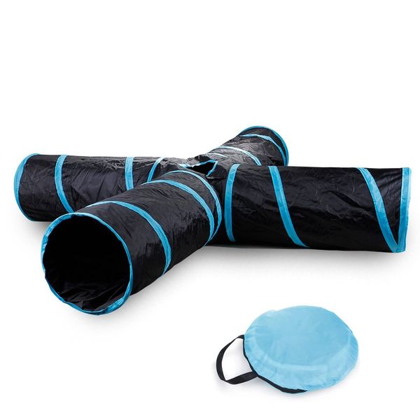 Collapsible 4 Way Cat Tunnel with Ball