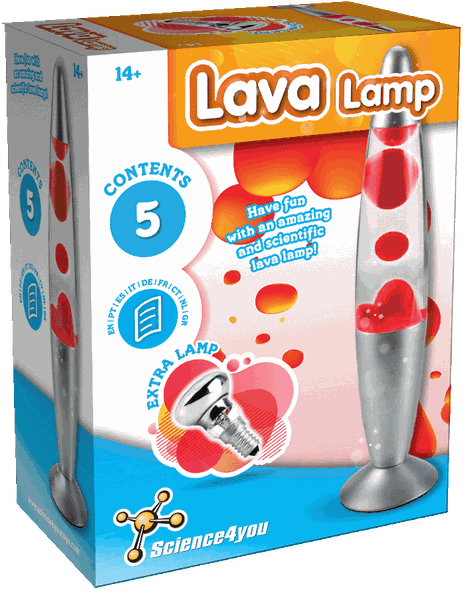 Science4you - Red Lava Lamp - Build Your Own, Night Light, Gifts 8+ Years