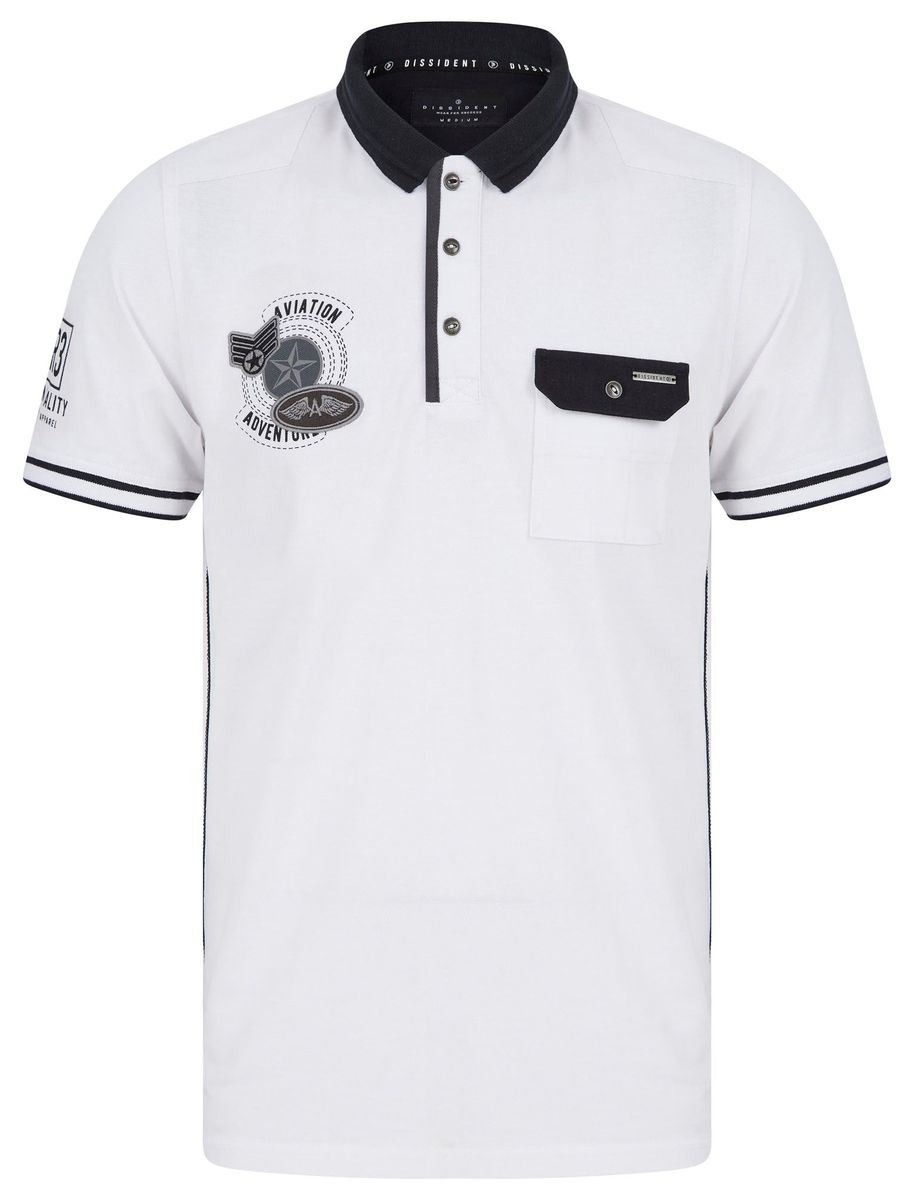 Tokyo Laundry Mens - Blockade Cotton Pique Polo Shirt With Chest Pocket ...