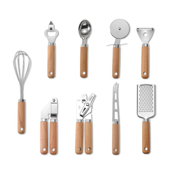 9piece Kitchen Utensil Set Wooden Handle Baking Tool Cooking Utensil Set