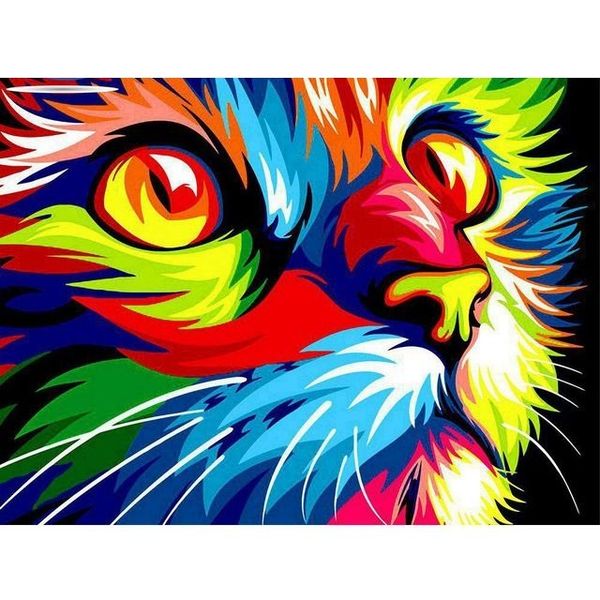 Diamond Painting - Colourful Cat - 40cm x 50cm