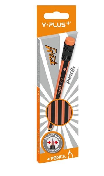Y-Plus Ray Pencil Tri-Grip Jumbo HB with Eraser Tip 12'S