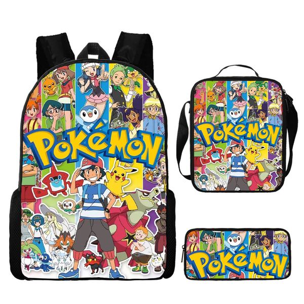Kids School 3-Piece Backpack Set: Bag, Lunch Box, Pencil Case SpongeBob