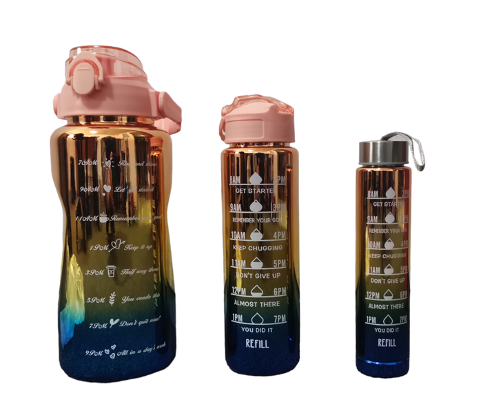 Metallic 3 in 1- 2 Litre Water Bottles